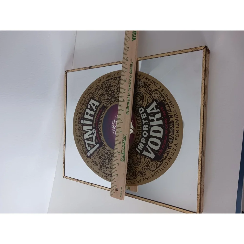 Vintage Izmira Imported Vodka Mirror Advertising Bar Man Cave Sign 16